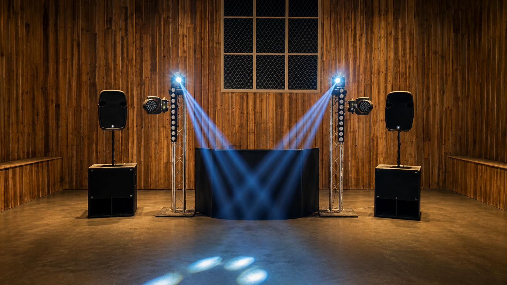 Installation DJ Music Sans Visa au Château du Rocher Portail avec sonorisation professionnelle, éclairage et mise en lumière pour un mariage
