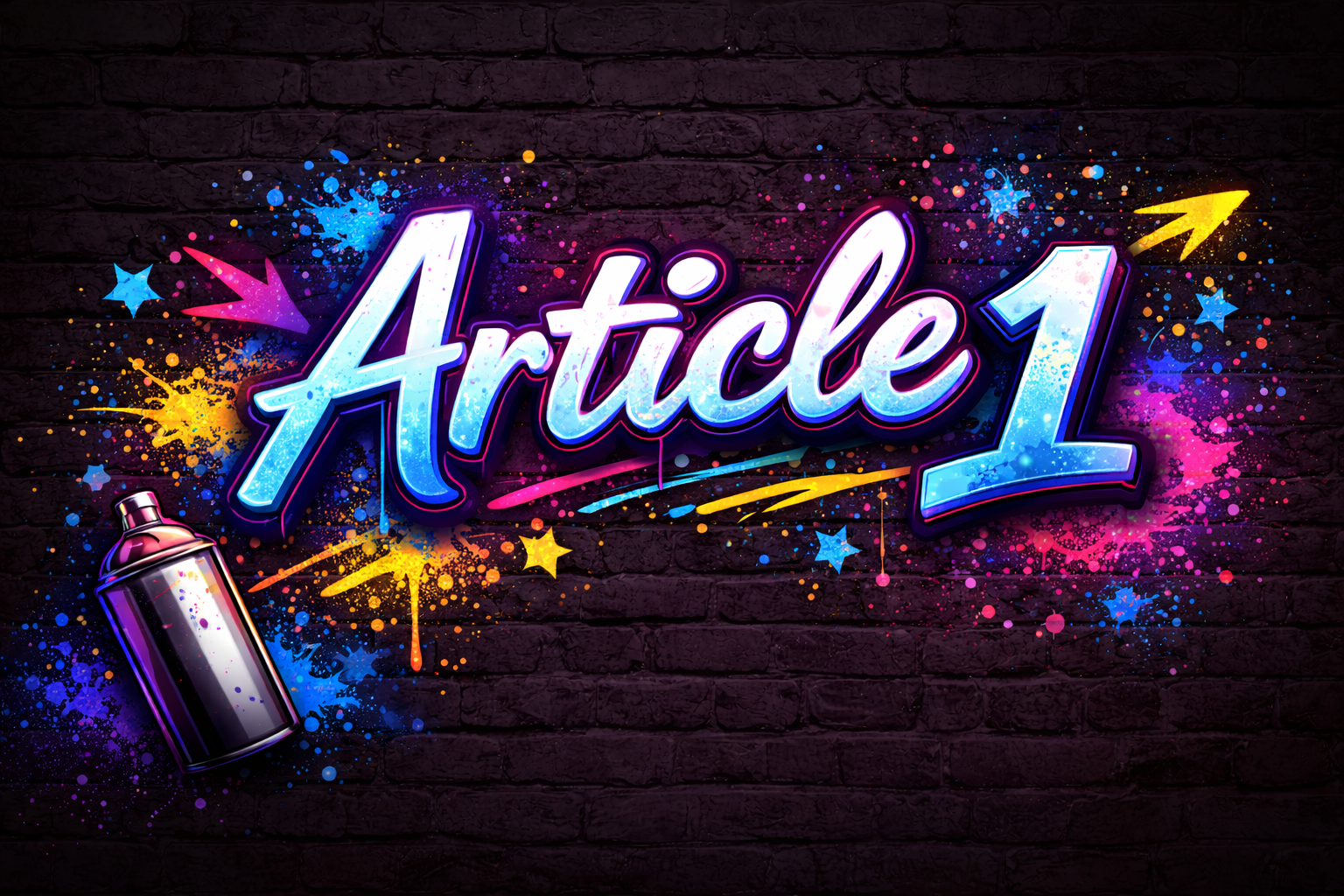 Bannière graffiti Article 1 Music Sans Visa fond noir style street art